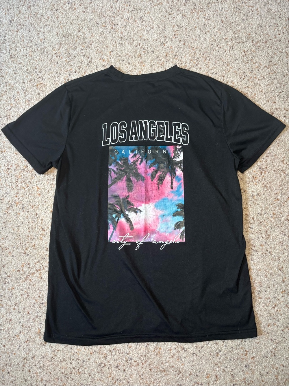 Los Angeles Graphic Back-Print Black T-Shirt